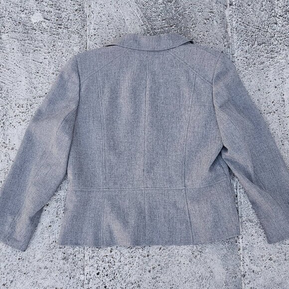 Kasper Women Blazer Two Button Long Sleeve Gray Coat Jacket Size 16 - Picture 3 of 9